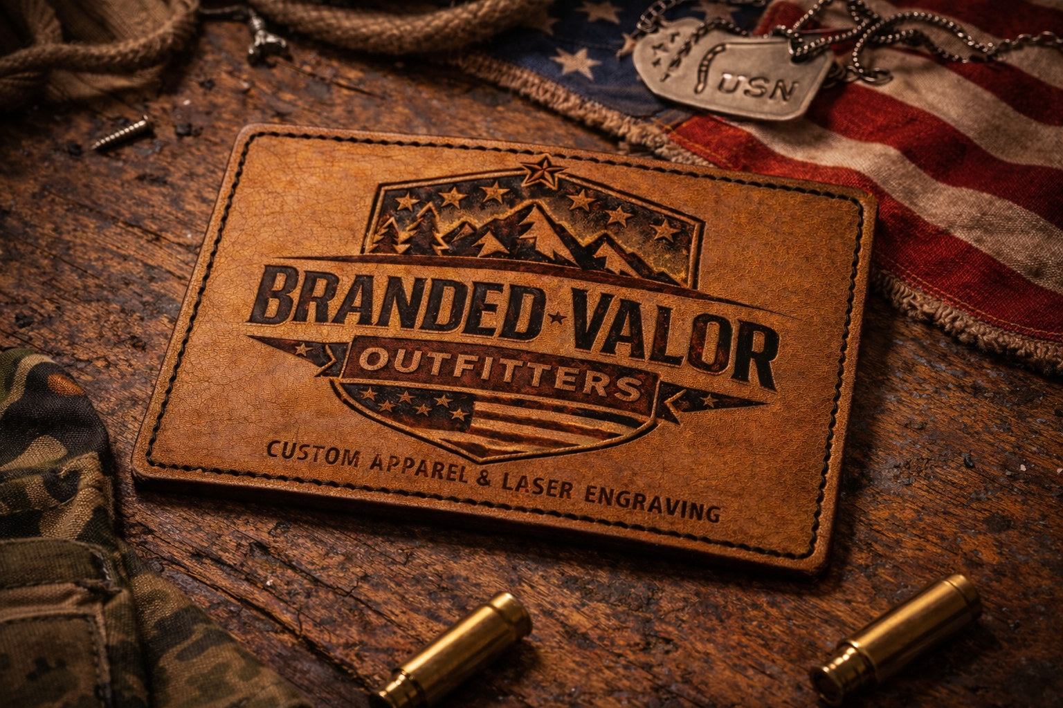 Branded Valor Outfitters | Custom Apparel & Laser Engraving Leather Patches
