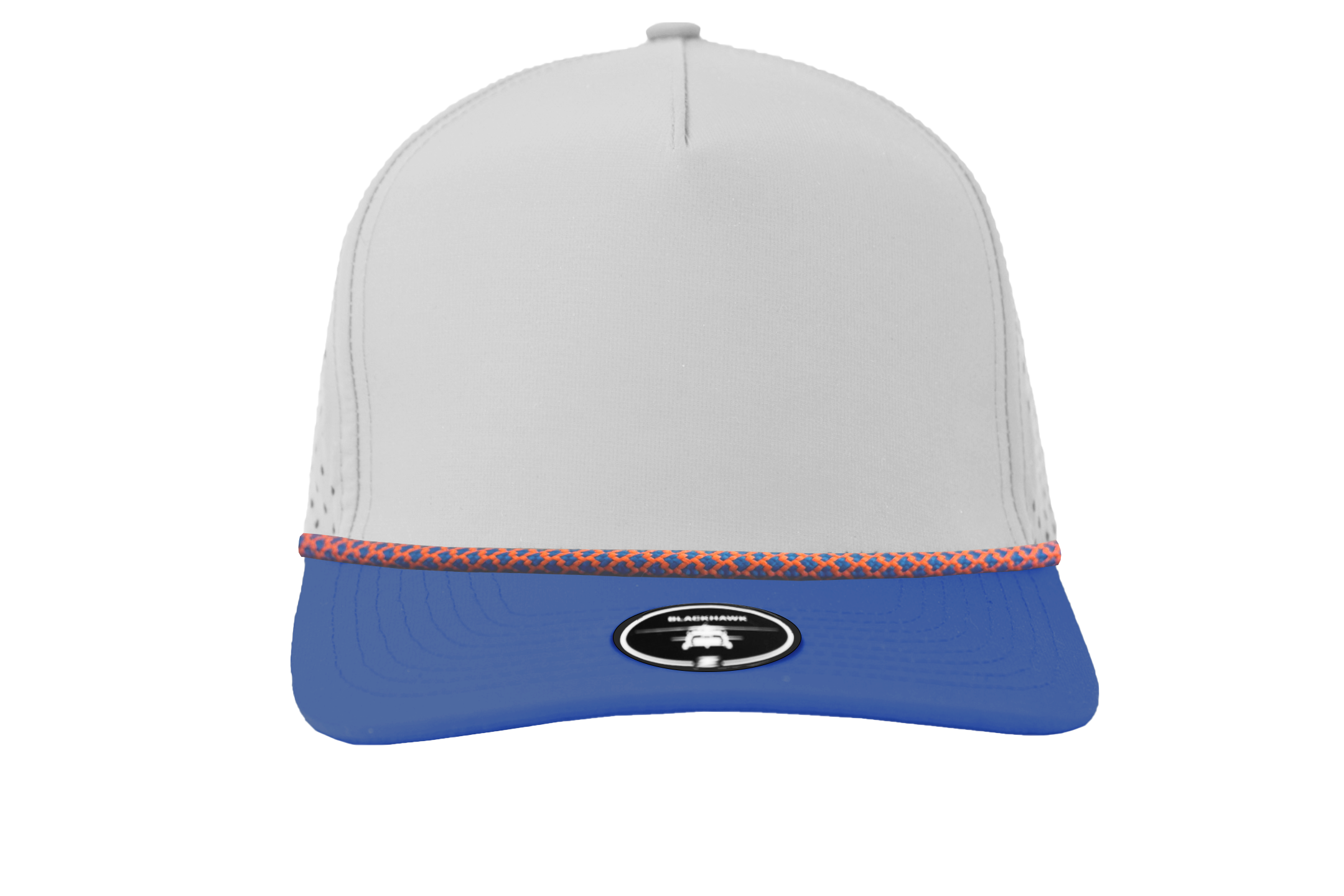 Branded Valor Outfitters - Zapped BLACKHAWK R+ One Size Fits Most (Adjustable) Offwhite Blue and Orange | Branded Valor Outfitters Custom Hats